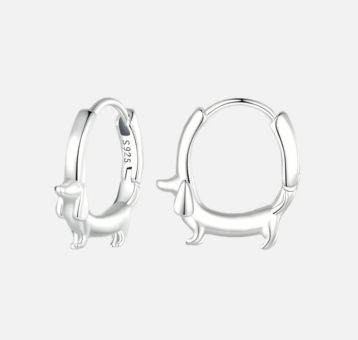 Dalia Dachshund Hoop Earrings | 925 Sterling Silver, Gold-Plated