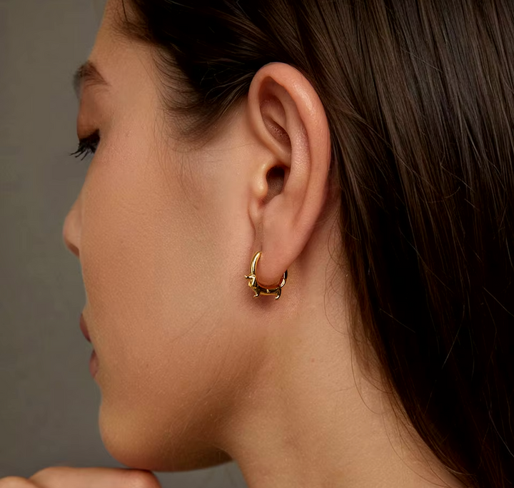 Dalia Dachshund Hoop Earrings | 925 Sterling Silver, Gold-Plated