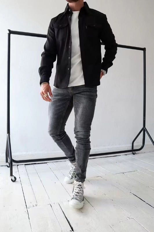 Elias - Beige overshirt med modern stil