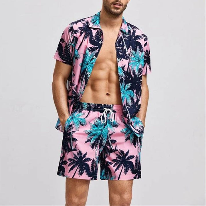 Lior - Rosa tropisk sommarset med palmtryck