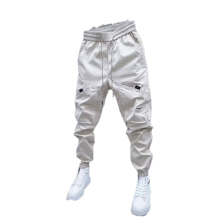 Zorin - Crèmekolorade cargo joggers med utility-detaljer
