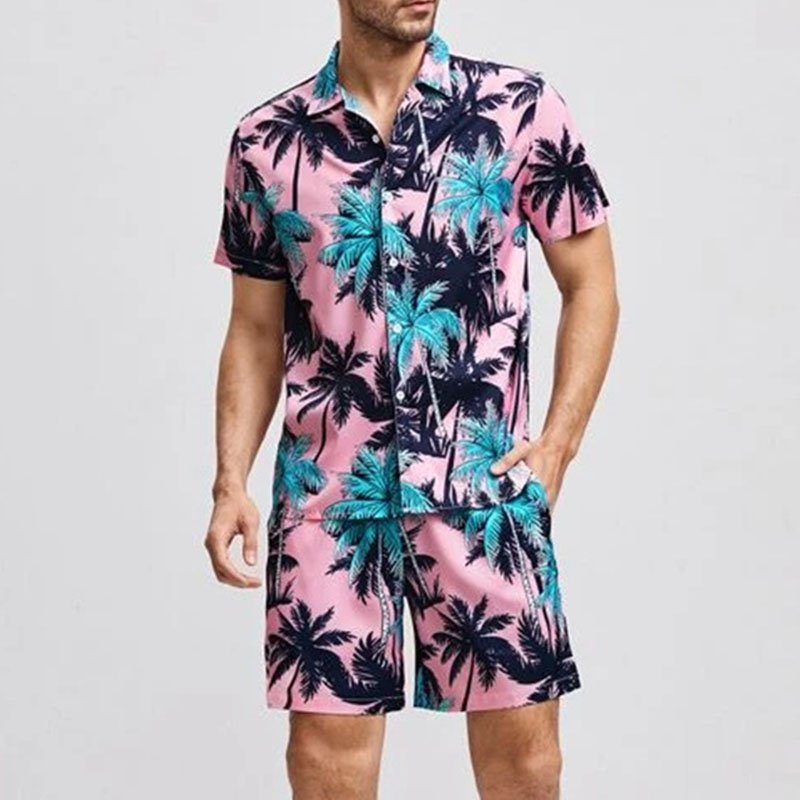 Lior - Rosa tropisk sommarset med palmtryck