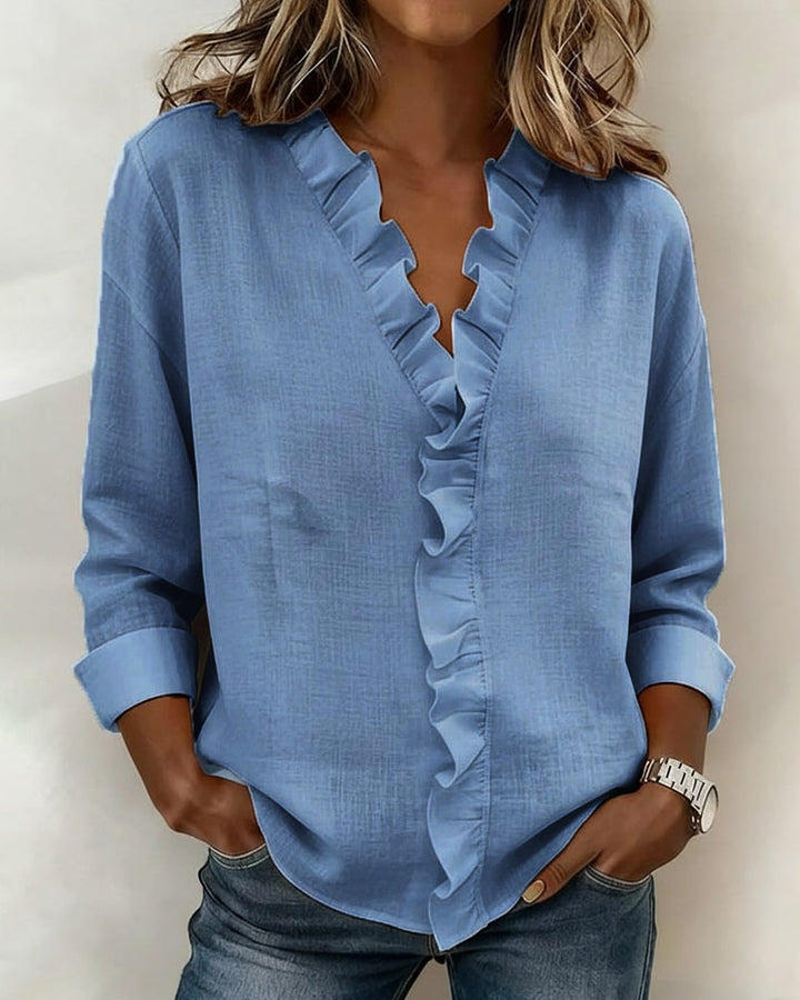 Velisse – Romantisk blus med eleganta volanger | 1+1 GRATIS idag