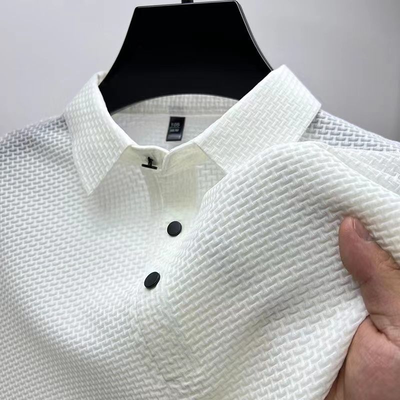 Soren – Andningsbar herrpoloshirt med textur