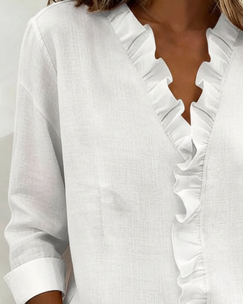 Velisse – Romantisk blus med eleganta volanger | 1+1 GRATIS idag