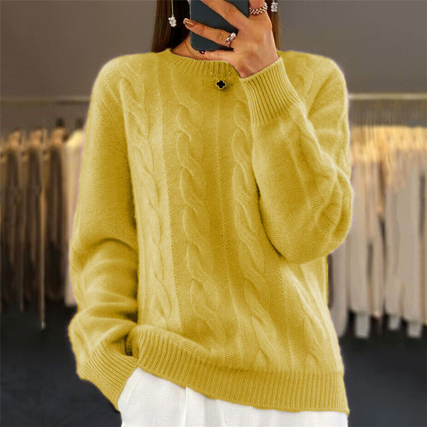 Pyria  Kabelstickad tröja med lugn struktur