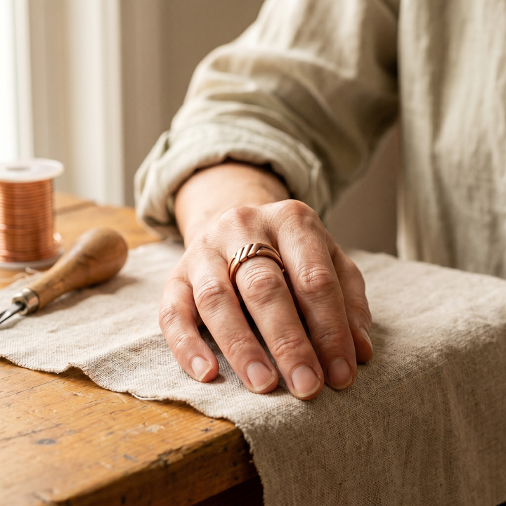 Alaric – Elegant Handcrafted Copper Ring