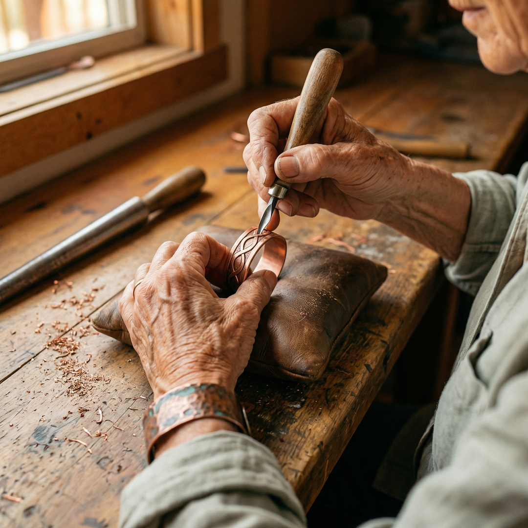 Eamon – Copper Ring with Woven Pattern