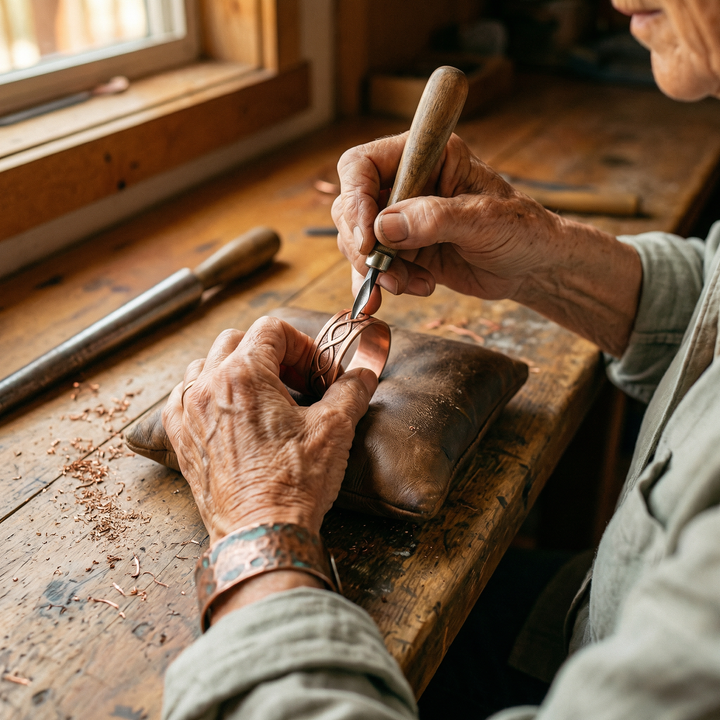 Eamon – Copper Ring with Woven Pattern