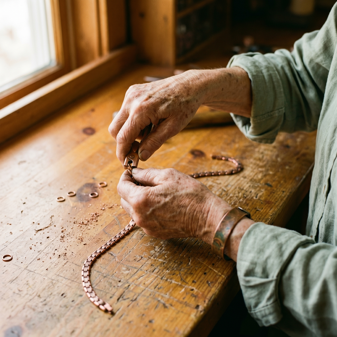 Eamon – Handcrafted Necklace with Delicate Copper Links