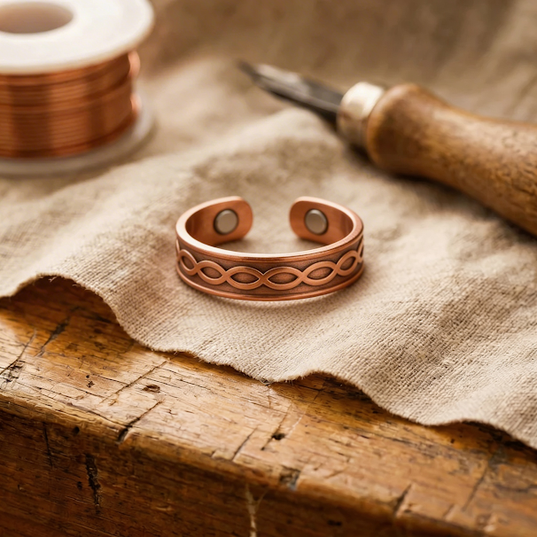 Eamon – Copper Ring with Woven Pattern