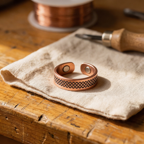 Eamon – Hand-Engraved Elegant Ring with Dual Inset Magnets