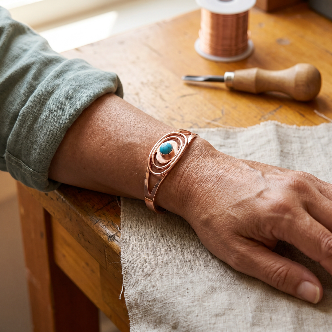 Eamon – Elegant Handcrafted Bracelet with Turquoise Accent