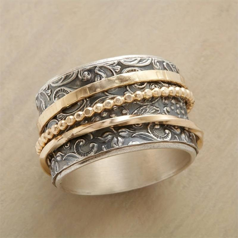 Vera Geometric Ring | Vintage Alloy, Electroplated Finish