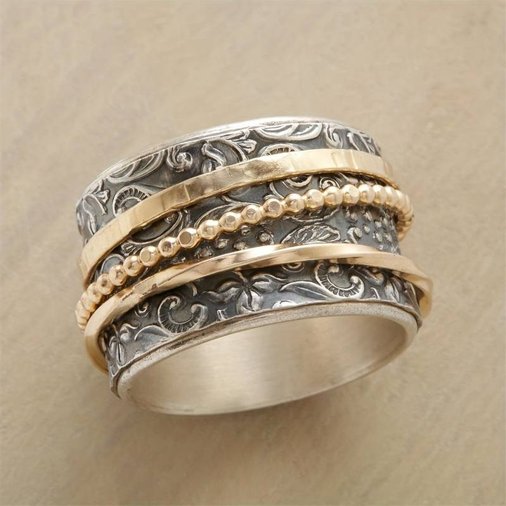 Vera Geometric Ring | Vintage Alloy, Electroplated Finish