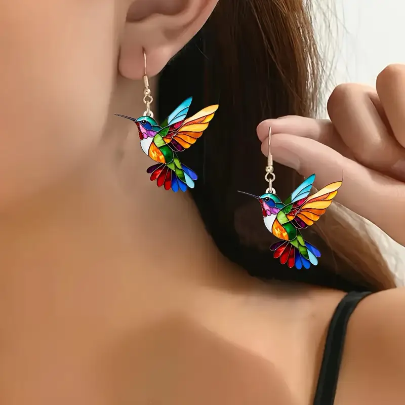 Haven Hummingbird Earrings | Acrylic, Retro Style
