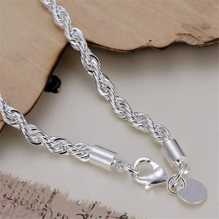 Ella – Silver Braided Rope Bracelet