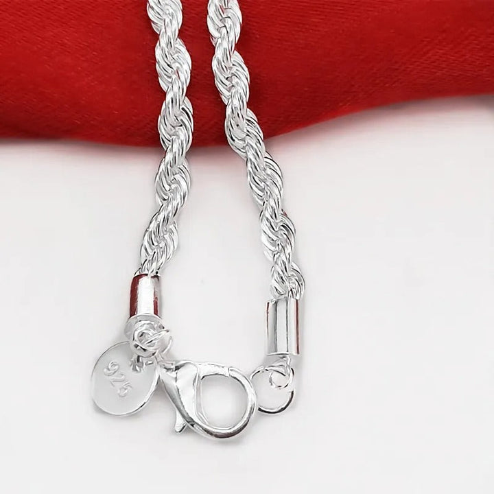 Ella – Silver Braided Rope Bracelet