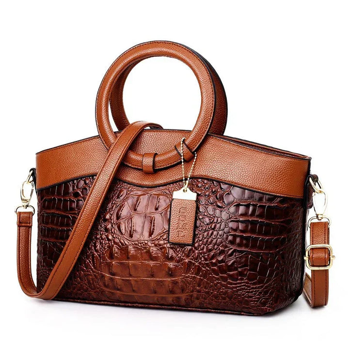 Amalia – Bicolor Crocodile Texture Handbag