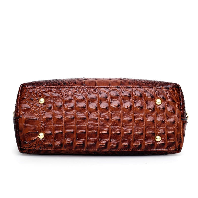 Amalia – Bicolor Crocodile Texture Handbag