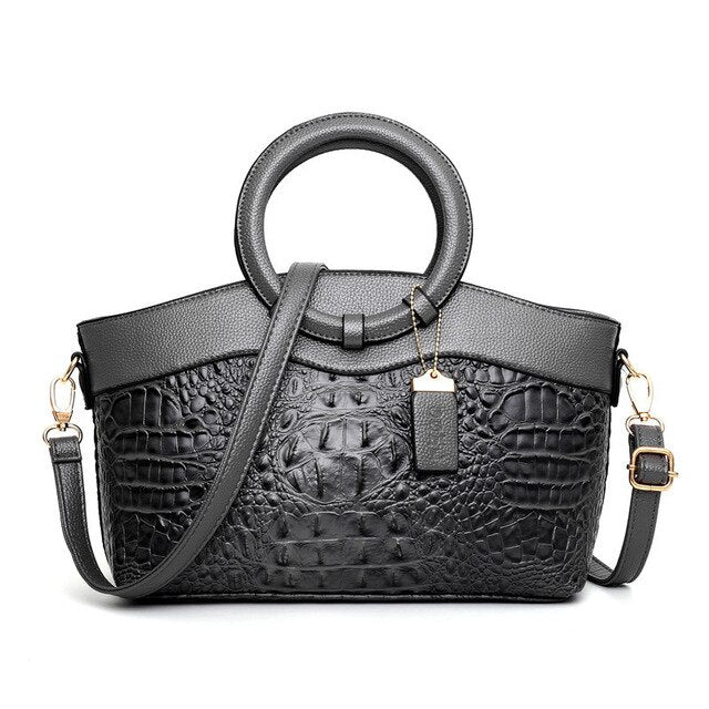 Amalia – Bicolor Crocodile Texture Handbag