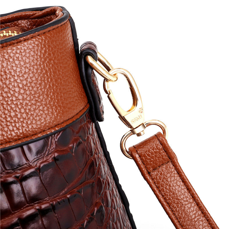 Amalia – Bicolor Crocodile Texture Handbag