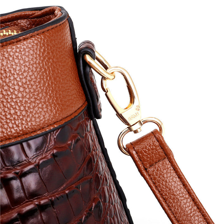 Amalia – Bicolor Crocodile Texture Handbag