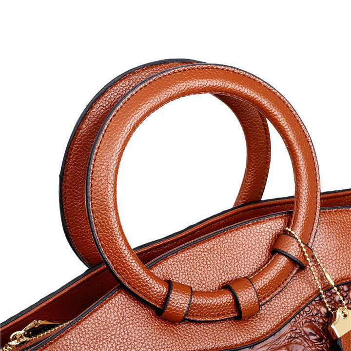 Amalia – Bicolor Crocodile Texture Handbag