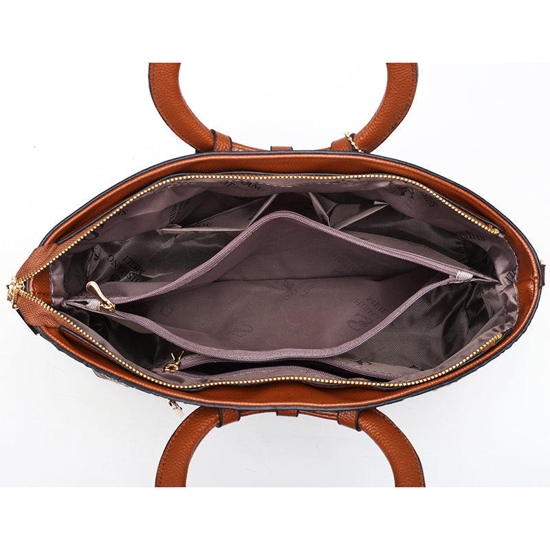 Amalia – Bicolor Crocodile Texture Handbag
