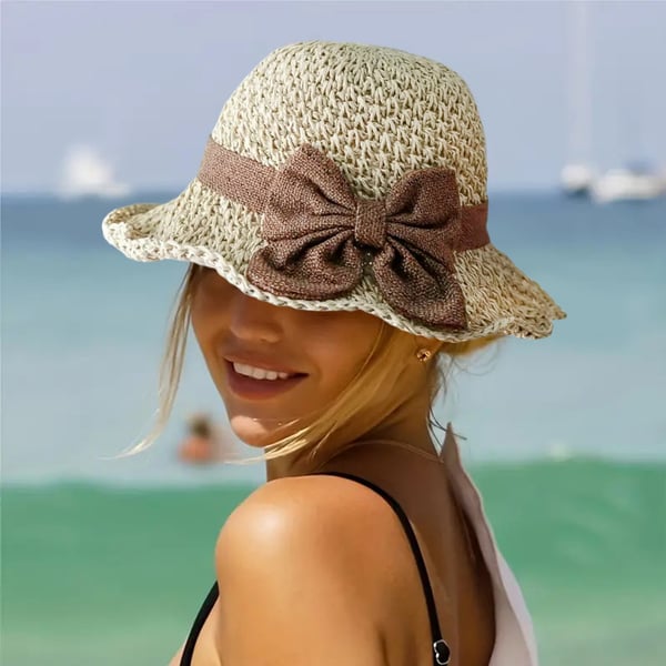 Roselle – Braided sun hat with decorative bow