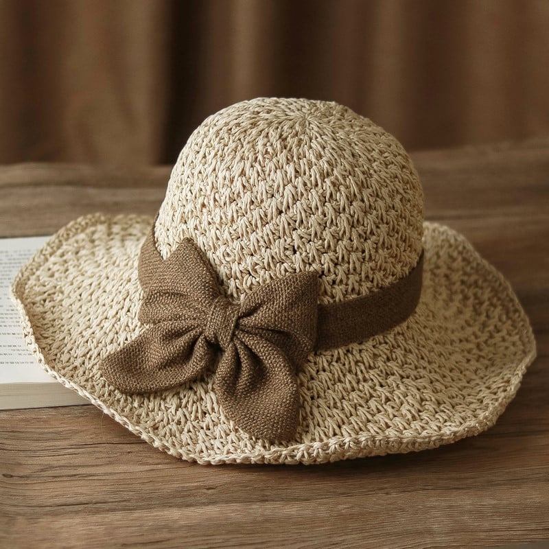 Roselle – Braided sun hat with decorative bow