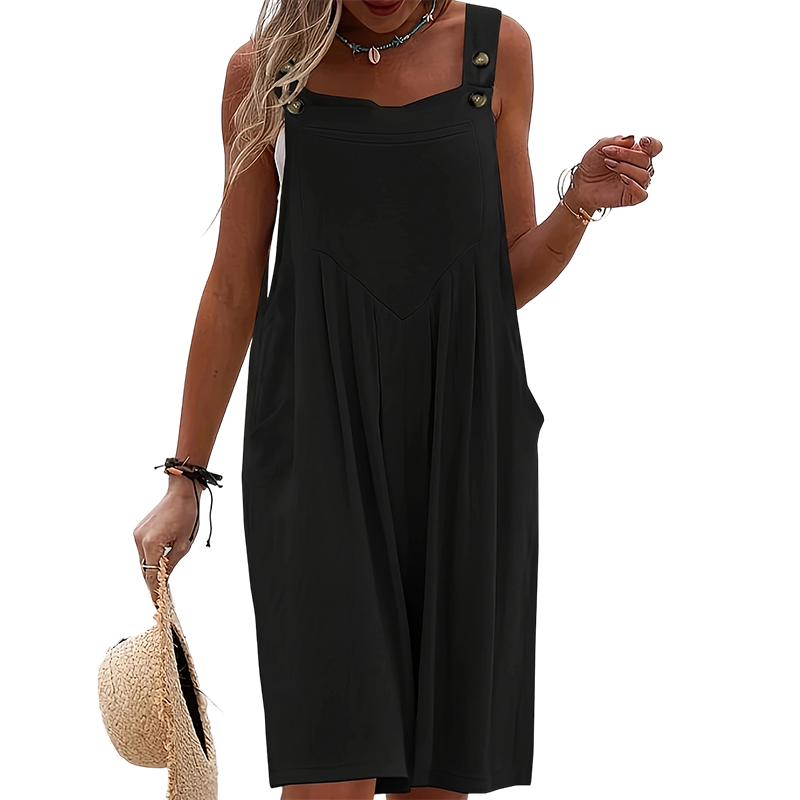 HOLD WAITING FOR HST -Aveline – Airy dungaree dress with a relaxed summer feel