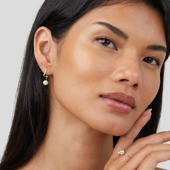 Pearl Wave Earrings