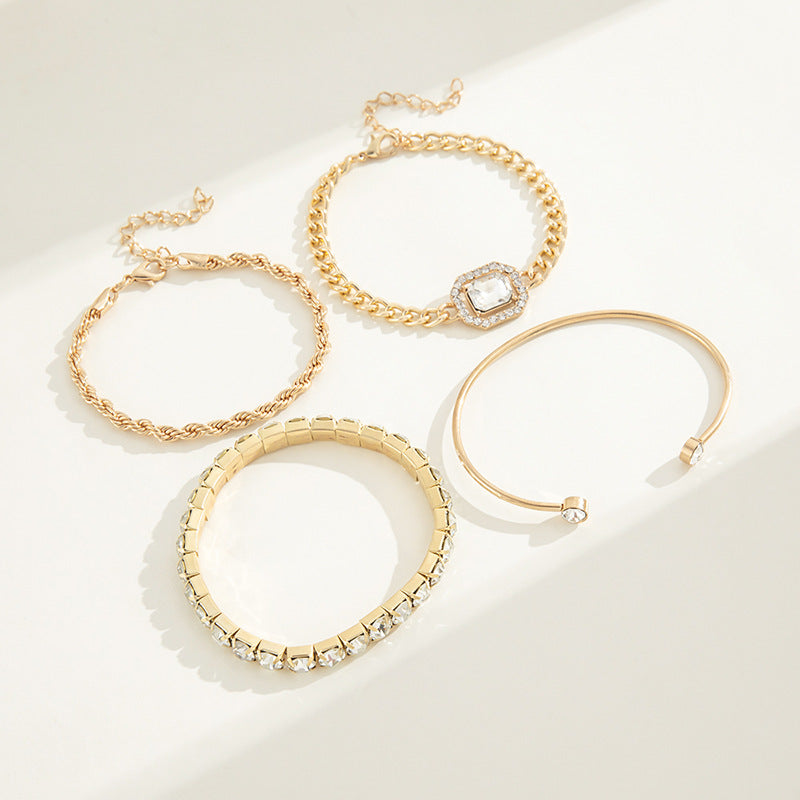 Viva Bracelet Set | Adjustable Alloy, Sparkling Rhinestones