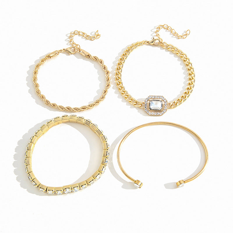 Viva Bracelet Set | Adjustable Alloy, Sparkling Rhinestones